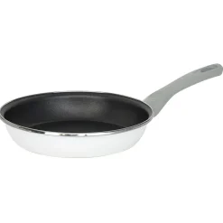 Poêle anti adhérente acier émaillé noir et blanc Ø24cm