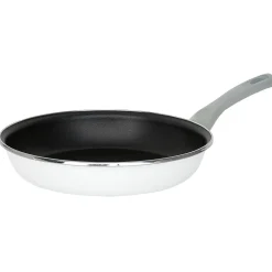 Poêle anti adhérente acier émaillé noir et blanc Ø28cm
