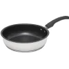 Poêle anti adhésive inox poignée bakélite noire
