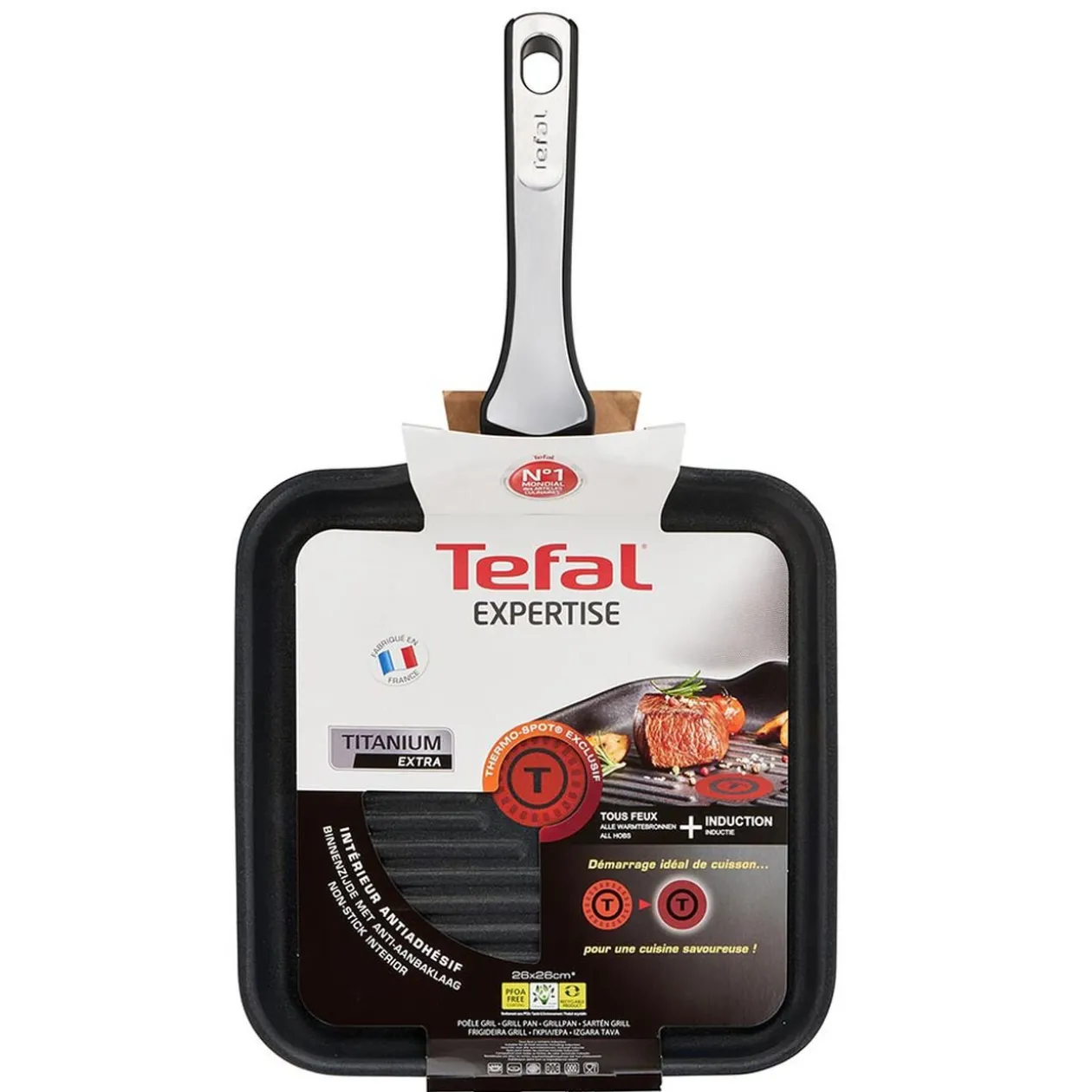 Poêle grill anti-adhésive Tefal Expertise 26x26 cm