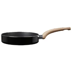 Poêle noire manche effet bois Ø 20