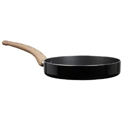 Poêle noire manche effet bois Ø 24