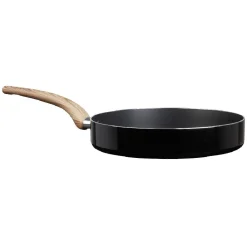 Poêle noire manche effet bois Ø 28