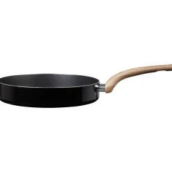 Poêle noire manche effet bois Ø 28