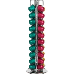 Porte capsules rotatif en inox Ø11xH37cm