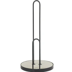 Porte essuie-tout métal bambou beige noir