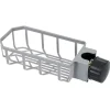 Porte-éponge pour robinet plastique gris - L.20xl.9xH.5cm