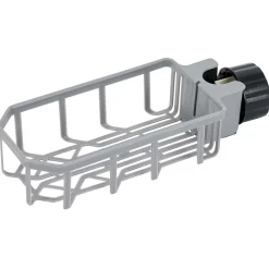 Porte-éponge pour robinet plastique gris - L.20xl.9xH.5cm