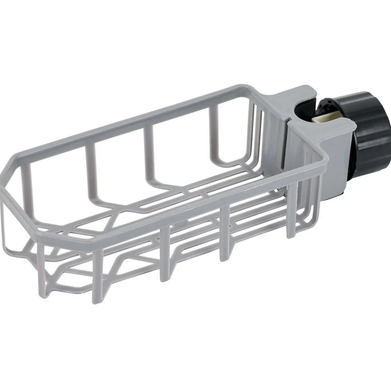 Porte-éponge pour robinet plastique gris - L.20xl.9xH.5cm