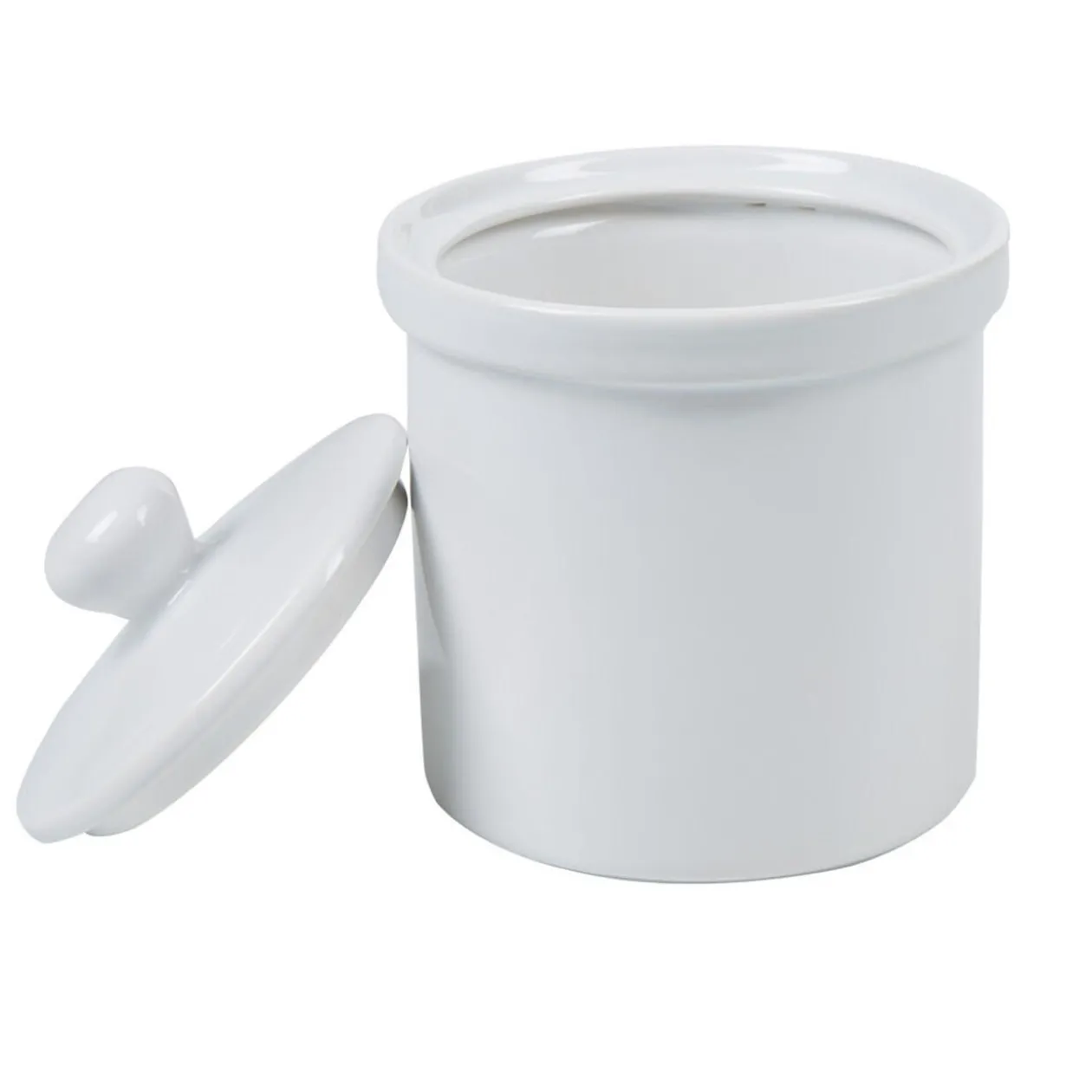 Pot avec couvercle blanc