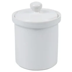 Pot avec couvercle blanc