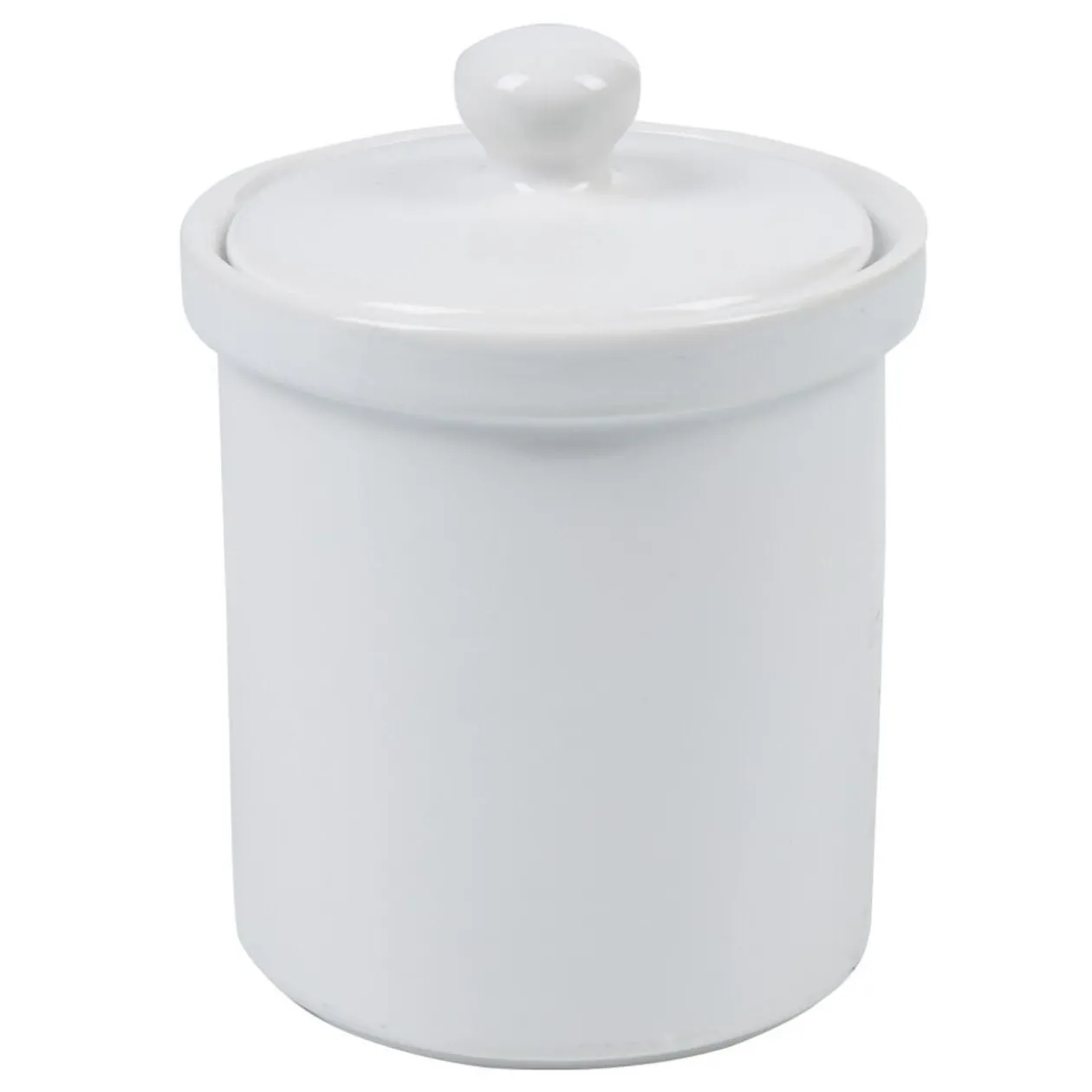 Pot avec couvercle blanc