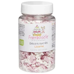 Pot de Décor en sucre Modèle Licorne Rose et Blanc