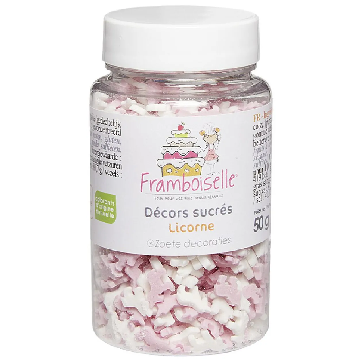 Pot de Décor en sucre Modèle Licorne Rose et Blanc