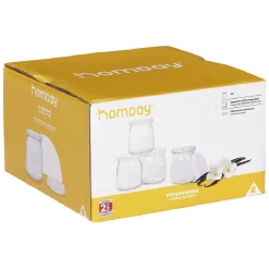 Pot de yaourt en verre blanc transparent x4