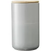 Pot en céramique gris avec couvercle en bois H16,5 cm