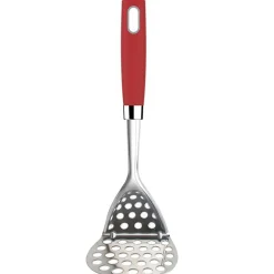Presse purée en inox avec manche en polypropylène rouge