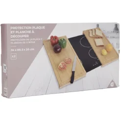 Protection plaque et planche à découper bois x2