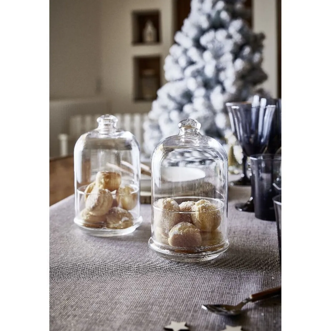 Présentoir pâtisserie sous cloche verre transparent