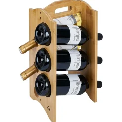 Range bouteille vertical 6 emplacements bambou 40x20xH17,8cm