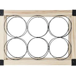Range bouteilles x6 noir et bois