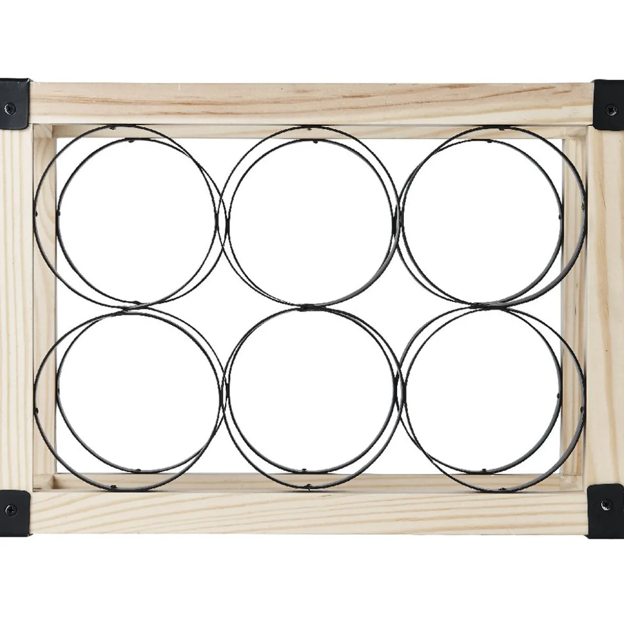 Range bouteilles x6 noir et bois