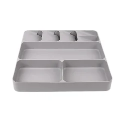 Range couvert 8 compartiments gris