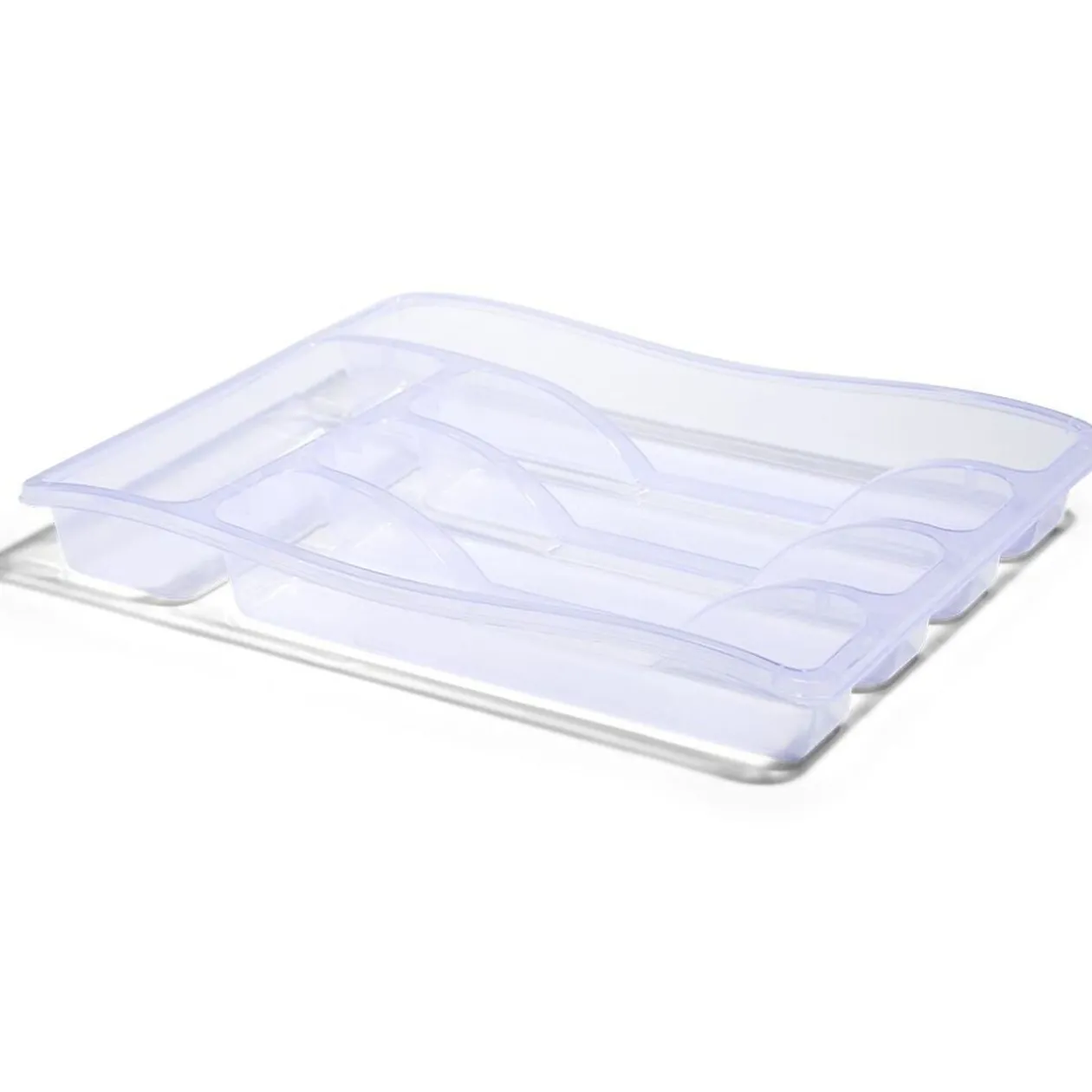 Range-couverts en plastique transparent - L.33xl.25,5xH.4cm
