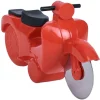 Roulette à pizza forme scooter rouge ou bleu