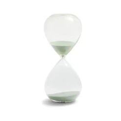 Sablier verre sable bleu Ø10,5xH24,5cm