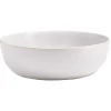 Saladier en faïence gris avec liseré crème