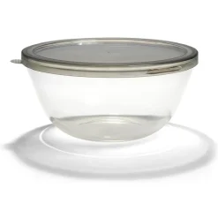 Saladier en verre 2,5L avec couvercle en plastique