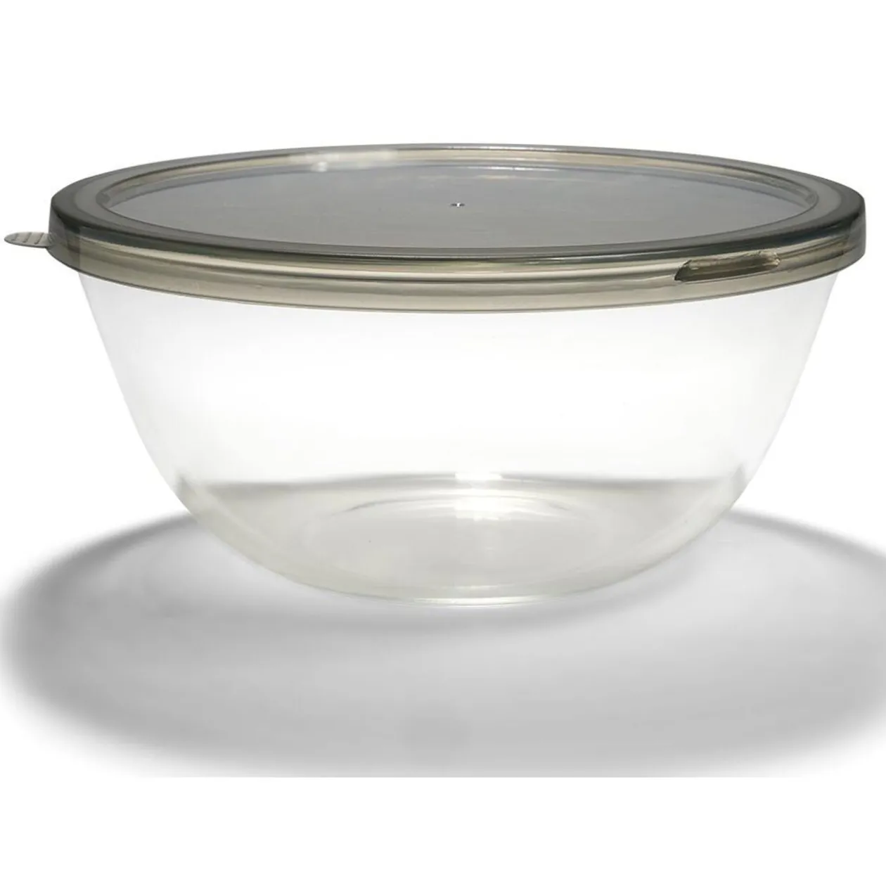 Saladier en verre 4L avec couvercle en plastique