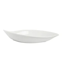 Saladier forme feuille porcelaine uni blanc
