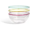 Saladier transparent au bord coloré