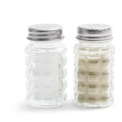 Salière et poivrière de table en verre et inox 50ml