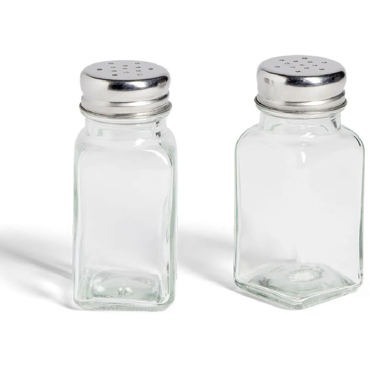 Salière et poivrière en verre