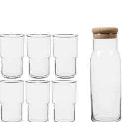 Service 7 pièces carafe et verre x6