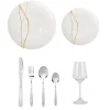 Service de table motif doré argenté pour 6 personnes