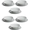 Service vaisselle 18 pièces céramique gris
