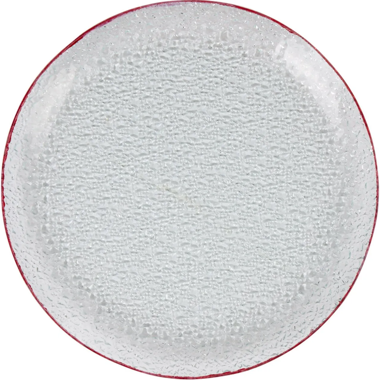 Service vaisselle rond en verre rouge transparent 18 pièces