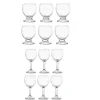 Service Verre ballon à pied transparent - Lot de 12