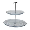 Serviteur double étage en verre