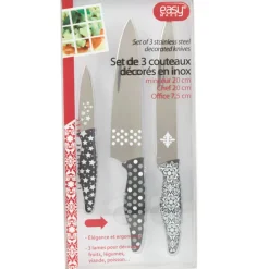 Set de 3 couteaux décorés