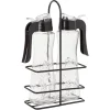 Set huile et vinaigre en verre relief fleur Ø5xH20cm