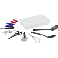 Set ustensile de cuisine 11 pièces avec bac de rangement