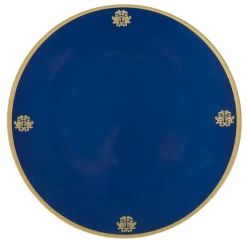 Sous assiette décoration bleu nuit bordure doré