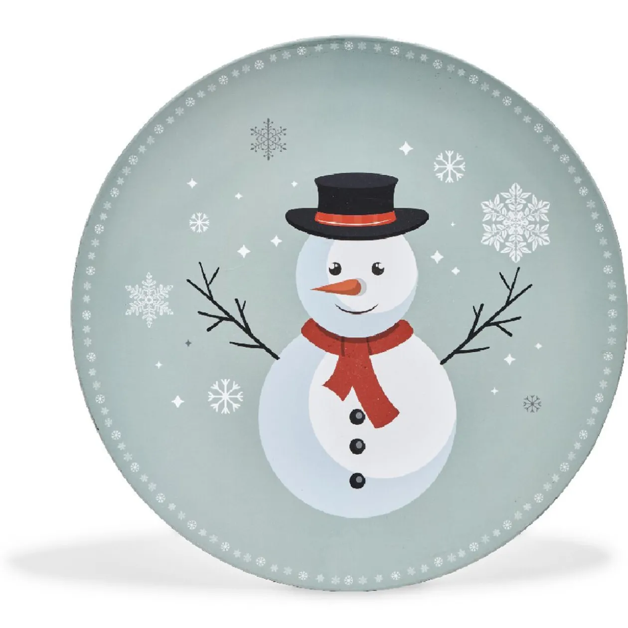 Sous assiette décoration motif bonhomme de neige