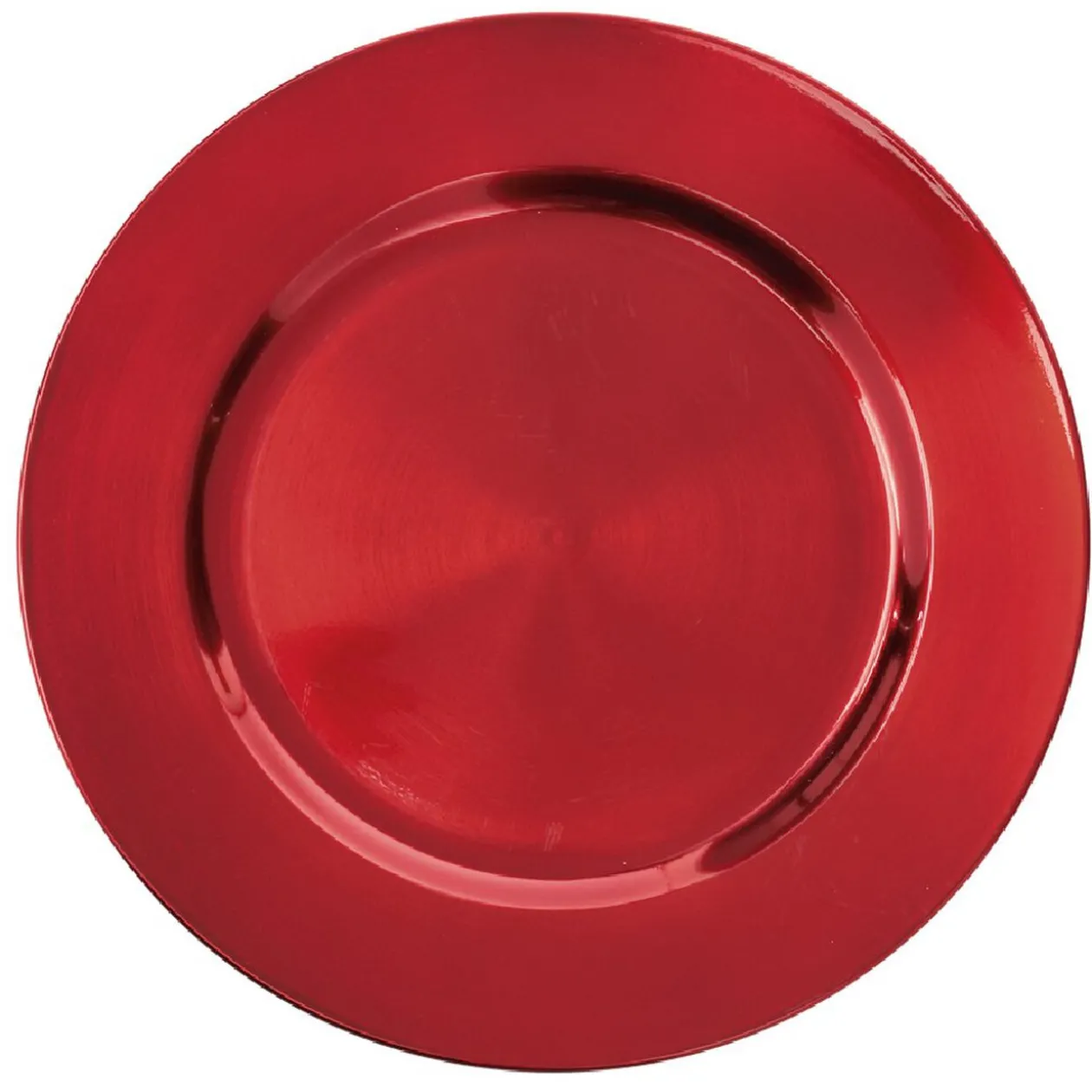 Sous assiette en plastique uni rouge