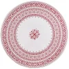 Sous assiette en plastique blanc motif Noël flocons rouge